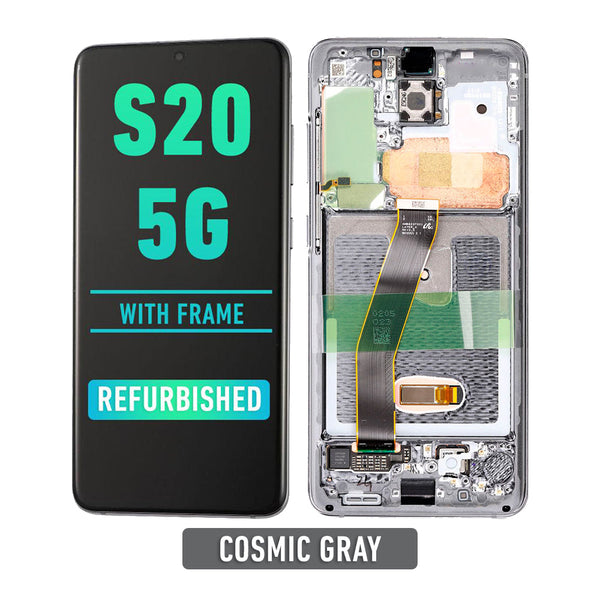 Samsung Galaxy S20 5G Pantalla Con Bisel (Compatible Con Todas Las Compañías Excepto Verizon Modelo 5G UW) (Reacondicionada) (Gris Cósmico)