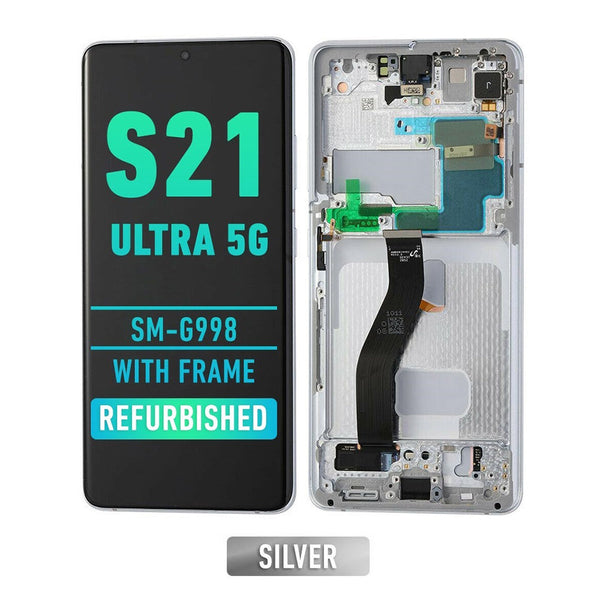 Samsung Galaxy S21 Ultra 5G SM-G998 Pantalla Con Bisel (Reacondicionada) (Plata Fantasma)