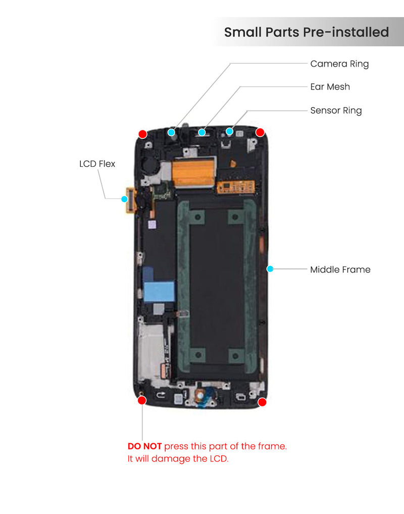 Samsung Galaxy S6 Edge Pantalla Con Bisel (Premium) (AT&T / T-Mobile / Version INT) (Azul Topacio)