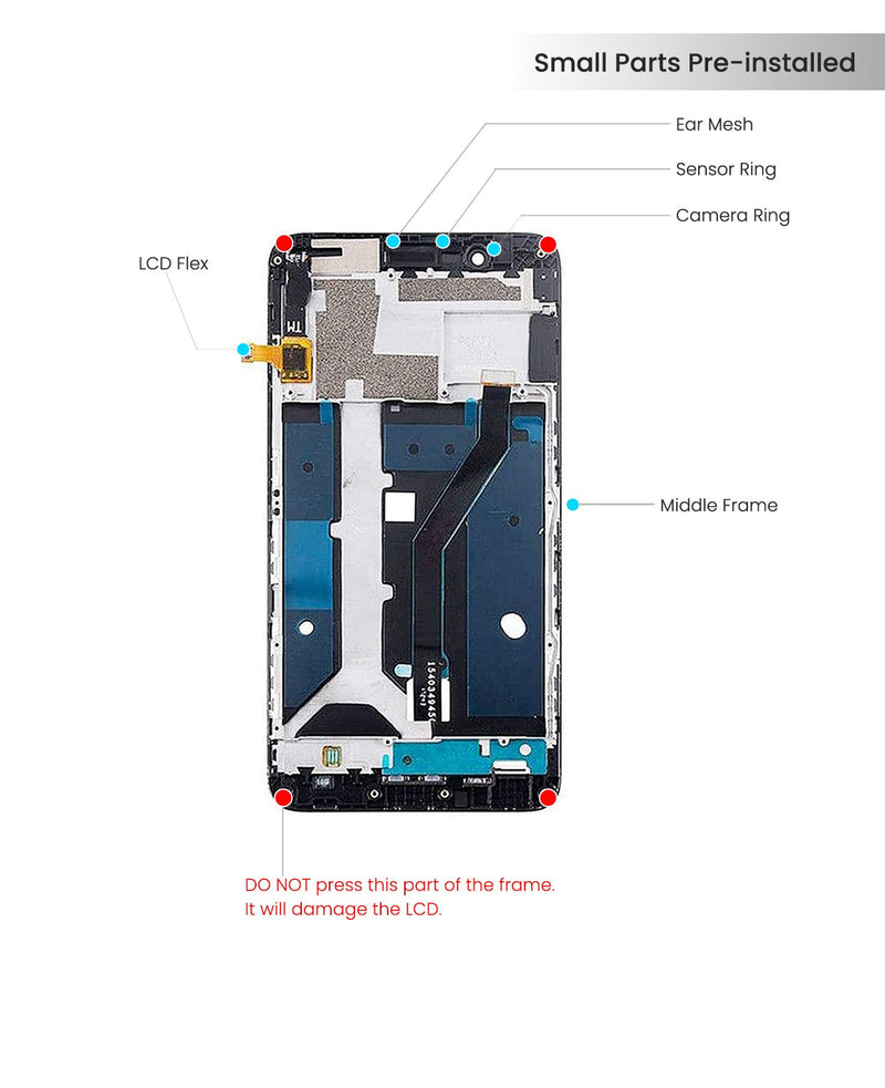 ZTE BLADE Z (Z982) Pantalla LCD Con Bisel