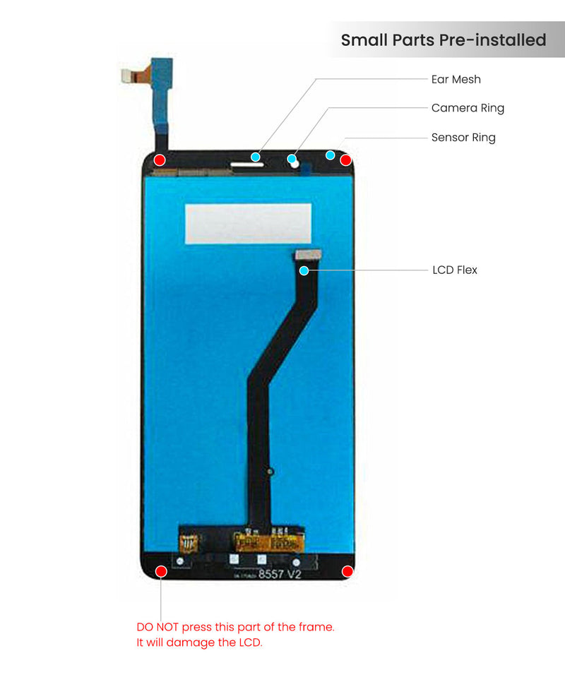 ZTE BLADE Z (Z982) Pantalla LCD Sin Bisel