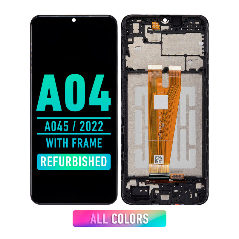 Samsung Galaxy A04 (A045 / 2022) Pantalla Con Bisel (Reacondicionada) (Todos Los Colores)
