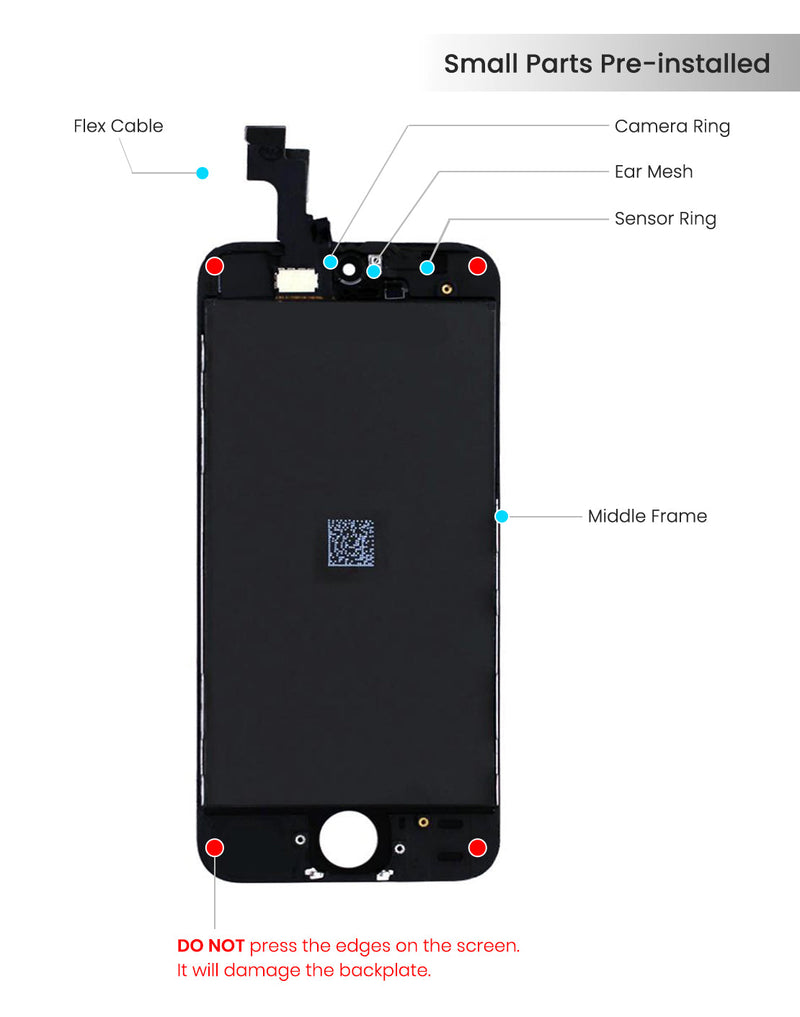 iPhone 5S / SE Pantalla LCD (Aftermarket | IQ5) (Negro)