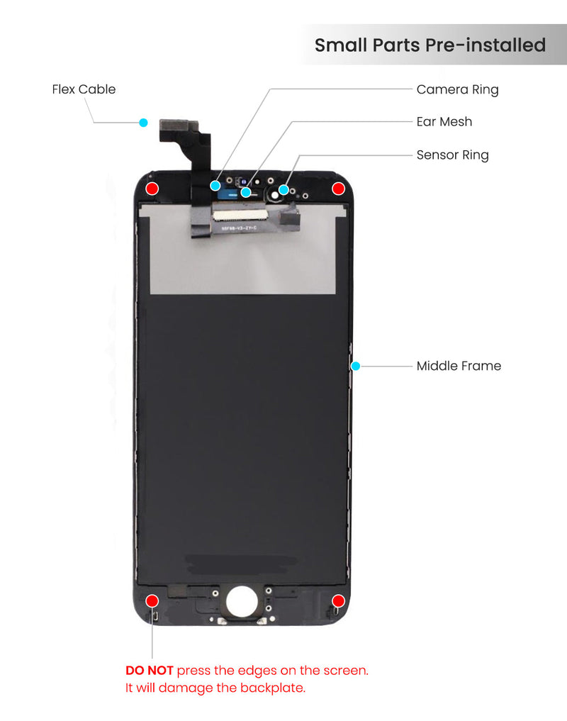 iPhone 6 Plus Pantalla LCD (Con Placa De Metal) (Premium Plus | IQ7) (Blanco)