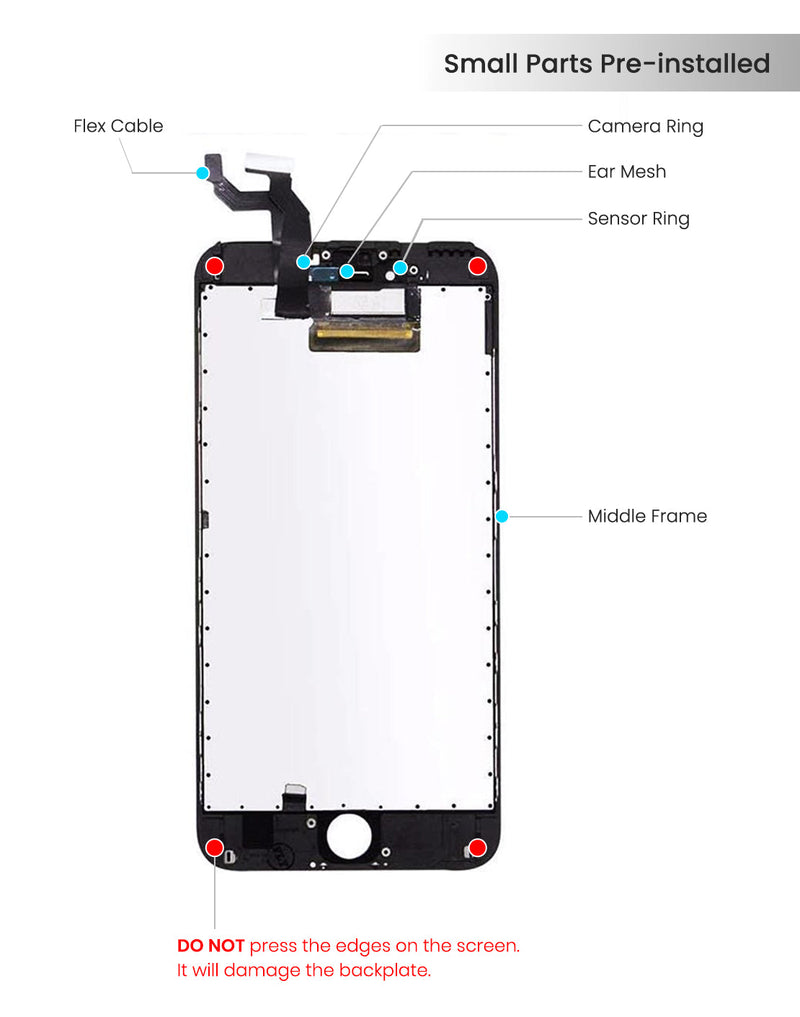 iPhone 6S Pantalla LCD (Aftermarket | IQ5) (Negro)