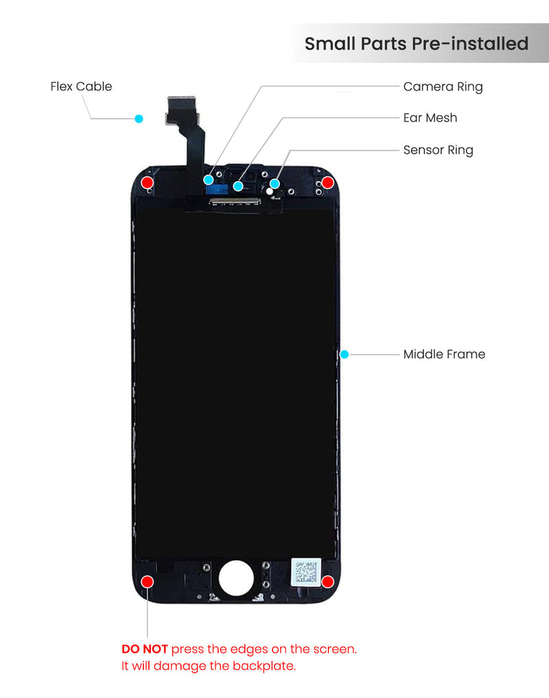 iPhone 6 LCD Replacement (Aftermarket | IQ5) (Blanco)