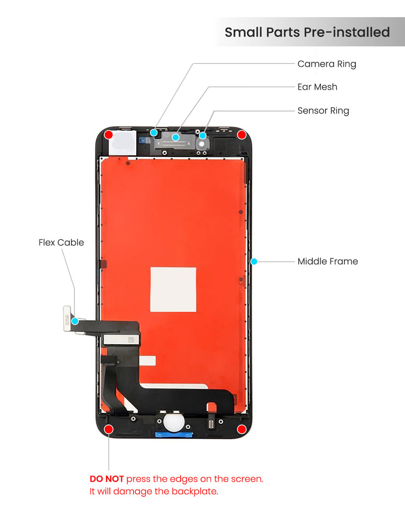 iPhone 8 Plus Pantalla LCD (Aftermarket | IQ5) (Negro)