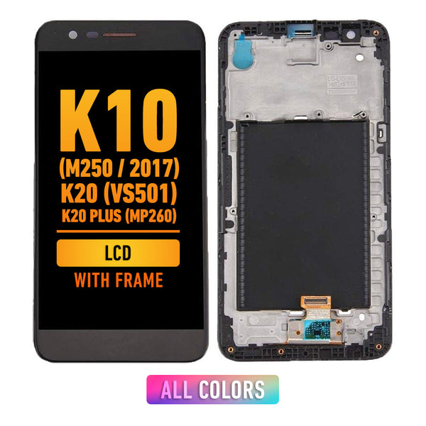 LG K10 (M250 / 2017) / K20 (VS501) / K20 Plus (MP260) Pantalla LCD Con Bisel (Reacondicionada)