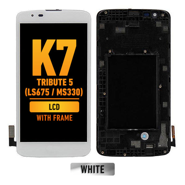LG K7 / Tribute 5 (LS675/MS330) Pantalla LCD Con Bisel (Blanca)