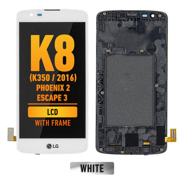 LG K8 (K350/2016) / Phoenix 2 / Escape 3 Pantalla LCD Con Bisel (Reacondicionada) (Blanca)